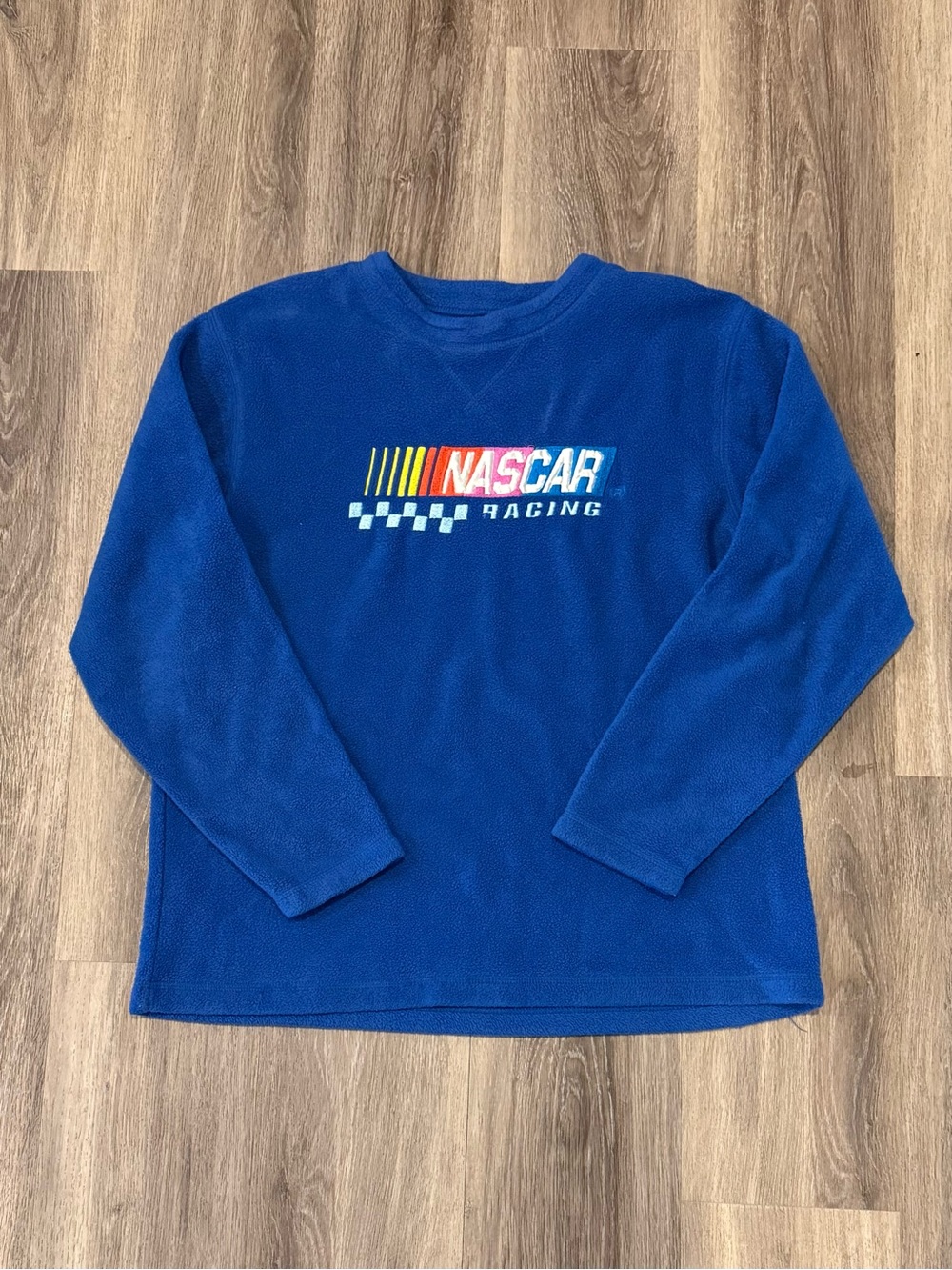 Nascar Blue fleece pullover Embroidered Racing Sweatshirt